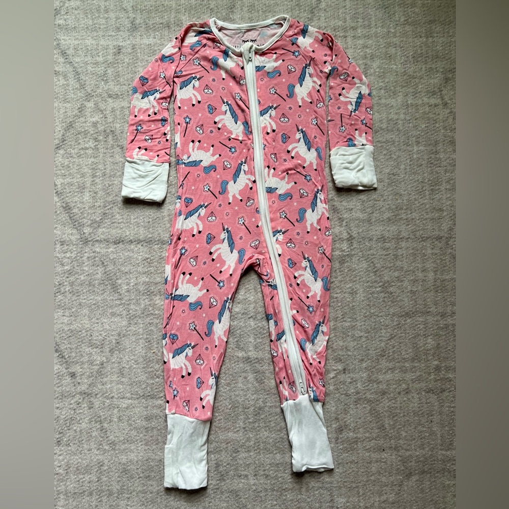 Little Sleepies OG Pink Unicorns Bamboo Zippy Pajamas (6-12 months)